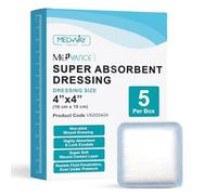 MedVance Super Absorbent Wound Dressing, Non-Adhesive Pads, 4"x4", Box of 5