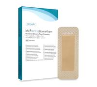 MedVanceTM Silicone - Bordered Silicone Adhesive Foam Dressing, 2"x5" (1.2"x3.4" pad) Box of 5 dressings