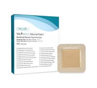 MedVanceTM Silicone - Bordered Silicone Adhesive Foam Dressing, Size 3"x3", (1.8"x1.8" pad), Box of 5 dressings