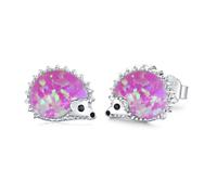 MEDWISE Hedgehog Earrings for Girls S925 Sterling Silver Light Purple Opal Hedgehog Stud Earrings Cute Animal Earrings Hypoallergenic Xmas Gift Hedgehog Jewelry for Women Kids Girlfriend Lover