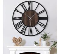 Mee 2ou Large Wall Clock for Living Room Decor, 34CM/14 Inch Non Ticking Silent, Battery Operated Modern Vintage Extra Large Decorative Wall Clock for Bedroom Kitchen