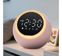 Mee 2ou Smart Digital Alarm Clock with White Noise, 25 Sounds, Night Light, Snooze, Sleep Timer, Adjustable Volume & Brightness - Mains Powered Bedside Alarm Clock for Kids, Girls, Adults, Bedroom Use