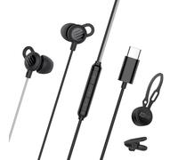MEE audio SleepTones USB-C Wired Sleep Earbuds for Side Sleepers with Lightweight Low-Profile Silicone Earpieces, Noise Reduction Sleeping Headphones with Built-in Mic & Volume Controls (USB Type C)