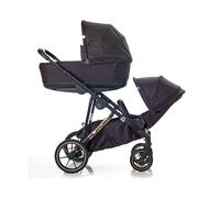 Mee-go UNO+ 2-in-1 Pushchair & Carrycot, Single to Double Convertible Stroller, All-Terrain Wheels, Compact Fold, Newborn Carrycot & Reversible Toddler Seat, with Raincover, Insect Net & Cup Holder