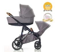 Mee-Go Uno Plus 2-in-1 Pushchair & Pram - Grey/Chrome