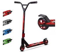 MEE GOO Pro ABEC-10 Freestyle Stunt Scooter Trick Scooter Lightweight Alloy Deck Heavy-Duty Frame bearing up to 220 LB for Intermediate and Beginner Skate Park bearings (RED-NEW)