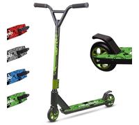 MEE GOO Pro ABEC-10 Freestyle Stunt Scooter Trick Scooter Lightweight Alloy Deck Heavy-Duty Frame bearing up to 220 LB for Intermediate and Beginner Skate Park bearings (GREEN-NEW)