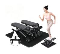 MEE GOO Quiet Adjustable Resistance Stair Steppers with blanket, Twist Stepper Portable Exercise Equipment for Full Body Workout protective anti-tipping device For Home Fitness