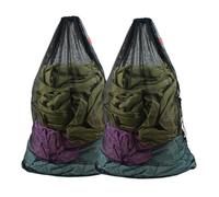 Meeall 2 Pack Mesh Laundry Bags, 23 x 35 Inches Heavy Duty Mesh Wash Bags with Drawstring Closure for College, Dorm, Travel, Family and Apartment Dwellers, Black