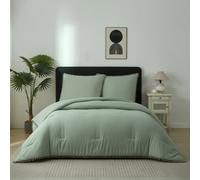 Meeallhome Comforter Set Pom Pom Fringe Bed Set 200*200cm/50*75cm*2 Turquoise