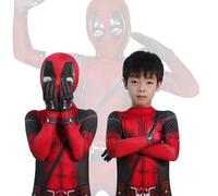 meec 2024 Halloween Heroes Cosplay Costume 3D Printed Jumpsuit Jumpsuit with Headband for Boys (Red, 150)