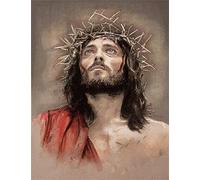 Meecaa 20210507- Diamond Painting Kits with Tools, Jesus Christ Believer DIY 5D Full Drill Cross Stitch Diamond Mosaic Art Crafts 30x40cm (Jesus),Clear