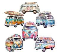 Meecaa 6 Pack Car Bus Fridge Diamond Art Magnets Diamond Art Kit Diamond Painting Stickers for Adults DIY Home Decor (Car)