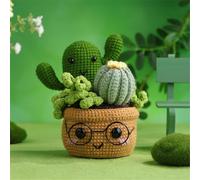 Meecaa Cactus Plant Crochet Kit for Beginners Adults and Professionals DIY Crochet Kit Accessories, Ideal Creative DIY Gift for Craft Lovers, Includes Video Tutorial, Instructions (Cactus)