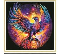 Meecaa Cross Stitch Kits 11 Count Stamped, Bird Phoenix Animal Embroidery Kit with Accessories Pre Printed (36CMx36CM) (Bird 8)