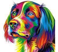 Meecaa Cross Stitch Kits 11 Count Stamped, Colored Dog Animal Embroidery Kit with Accessories Pre Printed (36CMx36CM) (Dog)
