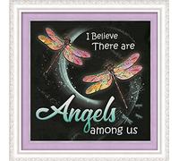 Meecaa Cross Stitch Kits 11 Count Stamped, Dragonfly Animal Word Embroidery Kit with Accessories Pre Printed (36CMx36CM) (Dragonfly)