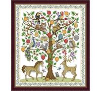 Meecaa Cross Stitch Kits 14 Count Stamped, Tree of Life Horse Peacock Owl Animal Deer Embroidery Kit with Accessories Pre Printed(38×44CM (Tree of Life)