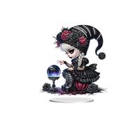 Meecaa DIY Diamond Desktop Ornament Kit Halloween Girl Magic Ball Special Shaped Crystal Diamond Painting Tabletop Ornaments Single Sided Diamond Home Decor (Halloween Girl)