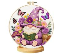 Meecaa Embroidery Kit Starter Set, Dwarf Flower Butterfly Book Hand Embroidery Set, Pattern Printed Cross Stitch Set for Beginner Adults, with Embroidery Hoop and Instructions (Dwarf)