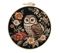 Meecaa Embroidery Kit Starter Set, Hand Embroidery Set, Colorful Owl Flowers Animal Pattern Printed Cross Stitch Set for Beginner Adults, with Embroidery Hoop and Instructions (Colorful Owls)