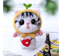 Meecaa Needle Felting Starter Kit, Loving Cat Animals Needle Felting Set, Wool Felt, Foam Mat, DIY Home Decoration Needle Felting Craft Party Supplies for Beginners (Loving)