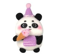 Meecaa Needle Felting Starter Kit, Panda Animals Needle Felting Set, Wool Felt, Foam Mat, DIY Home Decoration Needle Felting Craft Party Supplies for Beginners (Panda)