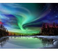 Meecaa Paint by Numbers Aurora Landscape Kit for Adults Beginner 16x20