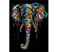 Meecaa Paint by Numbers Colored Elephant Kit for Adults Beginner DIY Oil Painting 16x20 inch (Elephant, No Frame)
