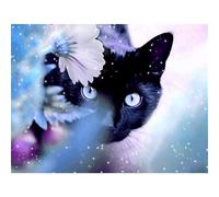 Meecaa Paint by Numbers Flower Cat Animal Chrysanthemum Kit 16 x 20