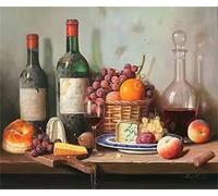 Meecaa Paint by Numbers Kitchen Bread Wine Grape Plant Fruit Kit for Adults Beginner DIY Oil Painting 16x20 inch (Kitchen, No Frame)