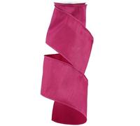 MEEDEE 4 inch Dupioni Wired Ribbon with 10 Yards Faux Dupioni Silk Hot Pink Farrisilk Wired Ribbon for Christmas Tree, Garland, Wreaths, Accent Bows, Gift Wrapping, Gift Baskets, DIY Crafts