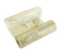 MEEDEE Champagne Deco Mesh 10 Inch Deluxe Wide Foil Metallic Mesh Premium Decorative Mesh Champagne Gold Mesh Ribbon for Christmas Tree, Wreaths, Garland, Gift Wrapping, Bows Making (30 Feet)