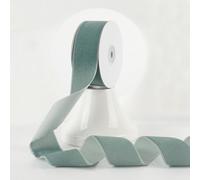 MEEDEE French Blue Velvet Ribbon 1.5 Inch Single Face Nylon Velvet Ribbon 10 Yards Spool Dusty Blue Velvet Ribbon for Christmas Tree, Gift Wrappig, Rustic Wreath, Velvet Bow, Hair Bows, Home Decor