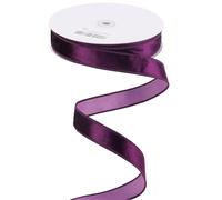 MEEDEE Purple Velvet Ribbon - 1 Inch Wired 25 Yards Crushed Velvet Halloween Wired Ribbon for Wreaths & Christmas Bows