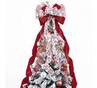 MEEDEE Red Bows - Large Christmas Bows, 12 Inch Wide, Velvet, Tree Topper (1 Pack)