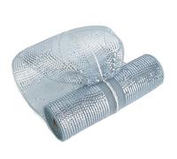 MEEDEE Silver Deco Mesh 10 Inch Deluxe Wide Foil Metallic Pull Up Mesh Decorative Mesh Silver Mesh Ribbon for Christmas Tree, Wreaths, Garland, Gift Wrapping, Bows Making (30 Feet)