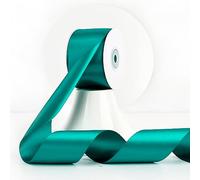 MEEDEE Teal Blue Satin Ribbon 2 Inch x 25 Yards, Double Faced Ribbon for Christmas Tree Decor, Weddings, Flower Bouquets, Holiday Crafts