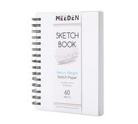 MEEDEN 15.2 x 20.3cm Sketchbook Paper Pad: 122lb/180gsm Spiral Bound Art Sketch Book with DIY Cover for Artists Adults - 60 Sheets Heavy Weight Hardcover Sketch Drawing Paper for Painting Sketching