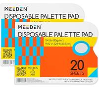 MEEDEN 2 x Disposable Paint Palette Paper Pad, 9" x 12", 20 Sheets, 54 lb/ 80 GSM, Glue-Bound, Premium Bleed-Proof Paint Palette with Thumb Hole for Acrylic Oil Painting