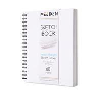 MEEDEN 20.3 x 25.4cm Sketchbook Paper Pad: 122lb/180gsm Spiral Bound Art Sketch Book with DIY Cover for Artists Adults - 60 Sheets Heavy Weight Hardcover Sketch Drawing Paper for Painting Sketching