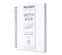 MEEDEN 22.9 x 30.5cm Sketchbook Paper Pad: 122lb/180gsm Spiral Bound Art Sketch Book with DIY Cover for Artists Adults - 60 Sheets Heavy Weight Hardcover Sketch Drawing Paper for Painting Sketching