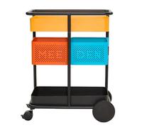 MEEDEN 3-Tier Rolling Utility Cart: Metal Storage Organizer Cart with Wheels - Portable Tool Trolley for Home Office Kitchen