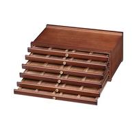 MEEDEN 6-Drawer Art Supply Storage Box - Large Capacity Multi-Function Beech-Wood Pencil Box with Drawer & Compartments for Organizing Pastels, Pencils, Pens, Markers, Brushes & Stamp, Walnut