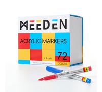 MEEDEN Acrylic Paint Marker Brush Tip: 72 Colors Large Capacity Acrylic Markers with Automatic Ink Control for Easter Decorations - Waterproof Paint Pens for Rock, Wood, Glass, Fabric, Ceramic, Metal