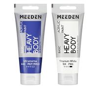 MEEDEN Acrylic Paint Ultramarine Blue: 100ml Heavy Body Acrylic Paint Tube Bundled with Additional Titanium White Colour for Art Craft Painting