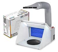 MEEDEN Airbrush Paint Spray Booth: Portable Air Brush Booth Kit with 3 LED Lights, Turn Table and Filter Hose for Painting Model Craft Nail Hobby