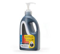 MEEDEN Black Acrylic Paint: 1 L /33.8 oz Black Liquid Paint with Pump Lid - Soft Body Art Paints for Canvas, Studio, School, Wall & Poured Paintings