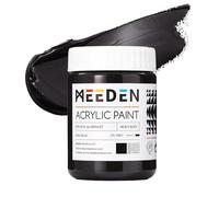 MEEDEN Black Acrylic Paint: 300ml/10oz Pot of Thick Texture Black Paint - Thick Art Paints for Professional Artists Painting on Canvas