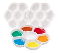 MEEDEN Ceramic Watercolor Paint Palette: 3Pcs 7-Well Color Mixing Tray 4.7" | Washable & Portable, Watercolor Gouache Acrylic Painting, Studio Outdoor Travel Painting, Artists Beginner Adults Painter